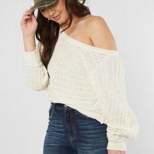 Free People ‘Thien's Hacci Sweater’ Lightweight Dolman Cream Sweater